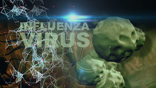 动画介绍背景有光耀斑的流感细胞视频
