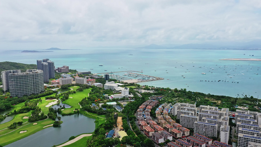 海南三亚湾航拍视频