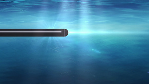 鱼雷动动画侧面视图从潜艇发射的鱼雷13秒视频