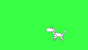 步行狗绿色屏幕上孤立的漫画动画13秒视频