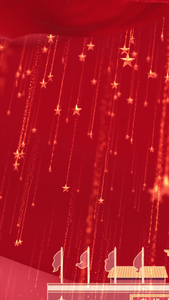天安门国庆节庆祝红绸背景视频大气通用背景视频