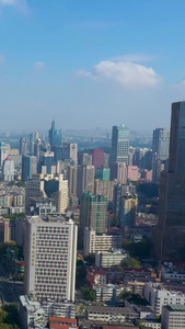 航拍南京新街口城市建筑群清晨视频视频