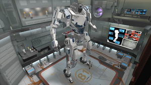 与巨型战斗机器人搭载的宇宙飞船机库15秒视频