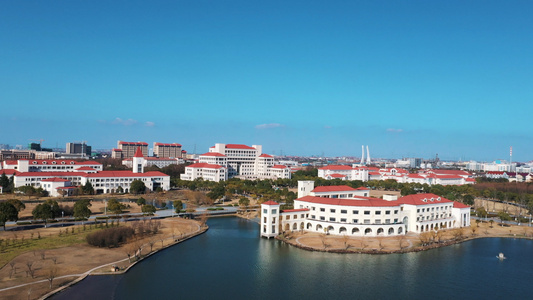 航拍上海师范大学校园[华东师范大学]视频