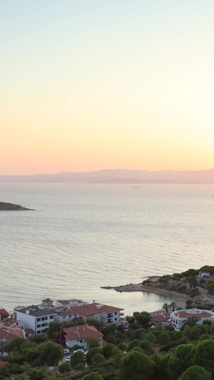 土耳其热门爱琴海旅游小镇切什梅日落延时视频自然景观22秒视频