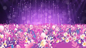唯美温馨紫色粒子花海动态光效舞台背景视频素材30秒视频