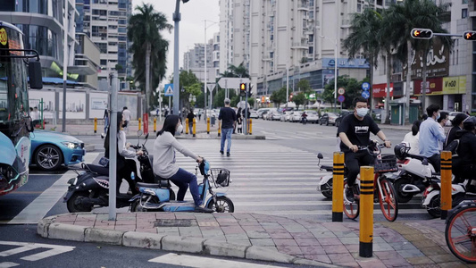 深圳城市地铁火车人流视频