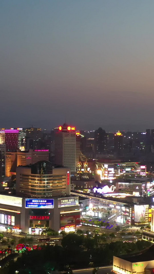 宁波城市夜景天一广场航拍视频宁波夜景32秒视频