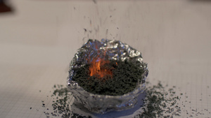 进行火山实验的化学演示活动6秒视频