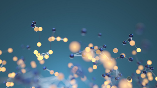 蓝色生物学网格有连接约束3D转化视频