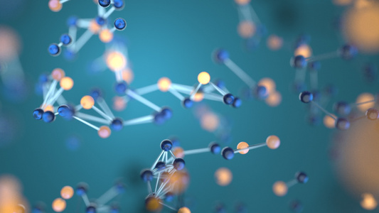 蓝色生物学网格有连接约束3D转化视频