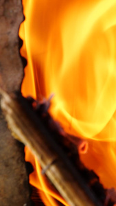 柴火燃烧火焰火苗火堆灶火熊熊燃烧的火焰视频