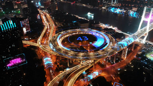 上海南浦大桥赛博朋克风格背景素材20秒视频