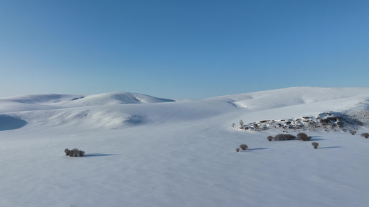 内蒙古冬季雪原风景视频