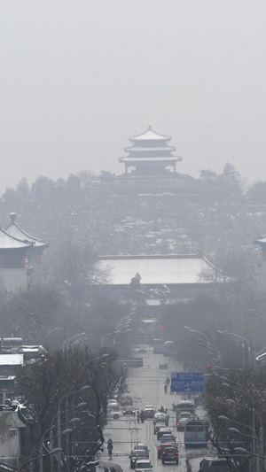 2020年北京第一场雪古建筑31秒视频