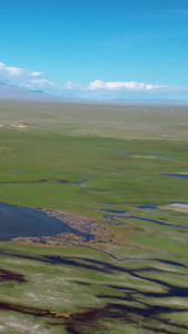 航拍国家级自然保护区巴音布鲁克草原湿地视频新疆旅游视频