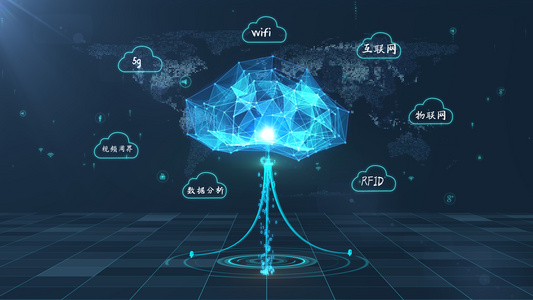 互联网5g科技物联网蓝色AE模板视频