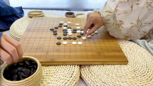 4k下围棋五子棋的实拍素材视频