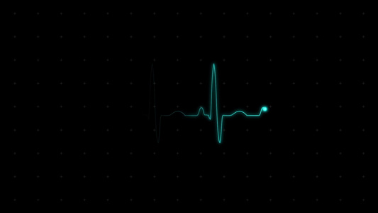 医疗设备屏幕上的心电图心脏速率视频