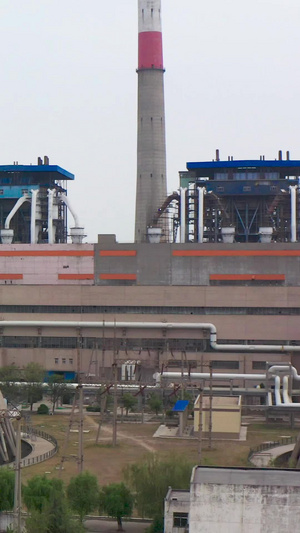 发电厂热电厂航拍冷却塔141秒视频