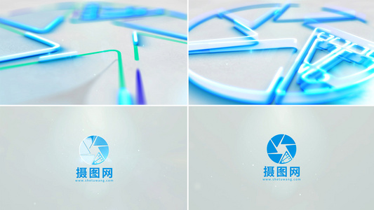 简洁描边logo演绎片头视频