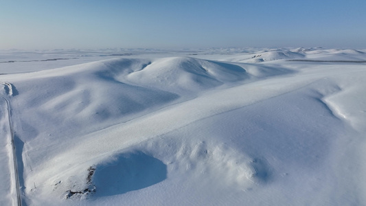 内蒙古冬季雪原风景视频