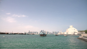 卡塔尔道哈的天空线11秒视频