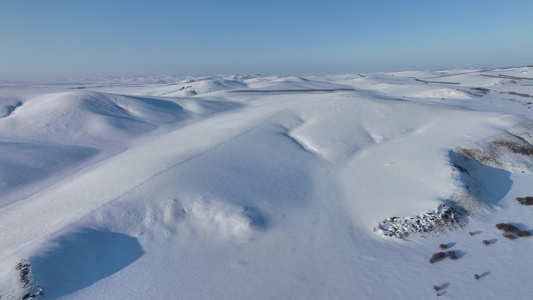 内蒙古冬季雪原风景视频