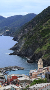 意大利地中海著名旅游胜地五渔村风光实拍视频旅游城市视频