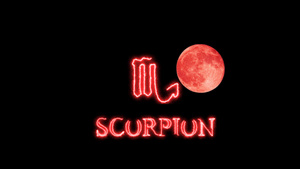 蝎子体文字沙伯效应和符号正在减速满月出现11秒视频