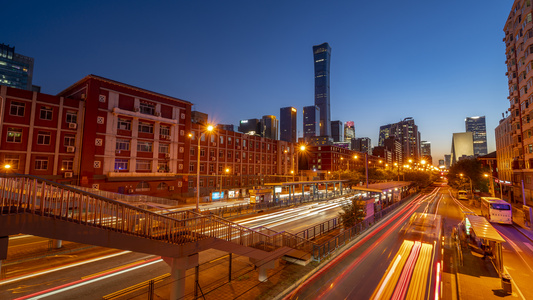 夜景北京国贸延时视频