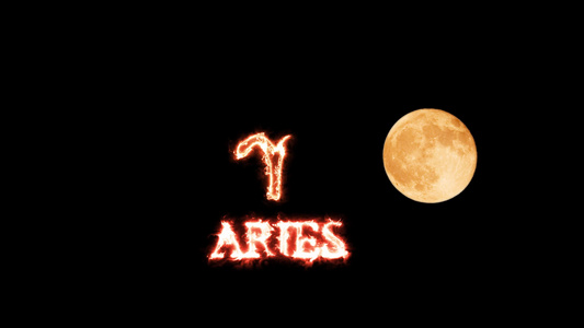 Aries文字沙子效应和zodiac符号减速显示满月视频