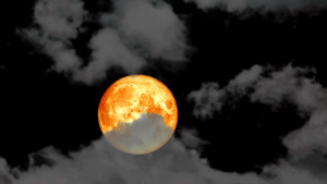 超级血月在夜空时间折叠时回升乌云16秒视频