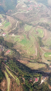 航拍湖南湘西大山梯田视频