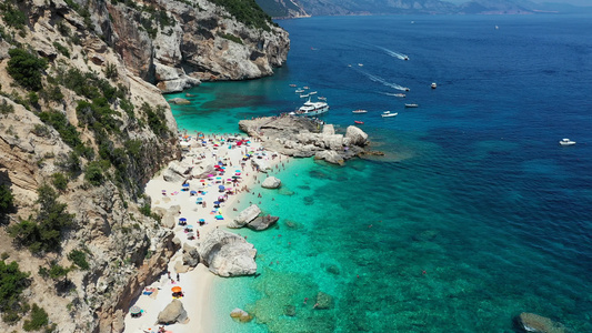 卡拉马里奥卢视图从上面卡拉马里奥卢著名的海滩意大利视频