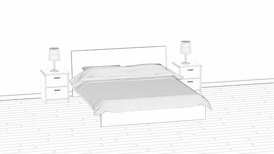 现代卧室的3D设计视频