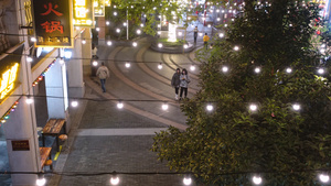 城市商业美食街夜市夜景4k餐饮美食素材39秒视频