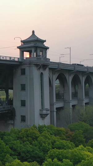航拍万里长江第一桥武汉长江公路铁路两用大桥武汉长江大桥47秒视频