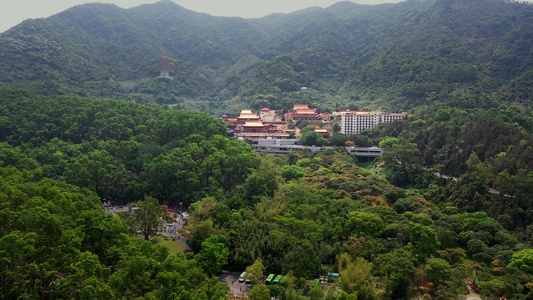 深圳罗湖洪湖公园自然风光弘法寺视频