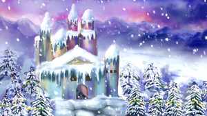 4K唯美梦幻城堡雪景背景视频19秒视频
