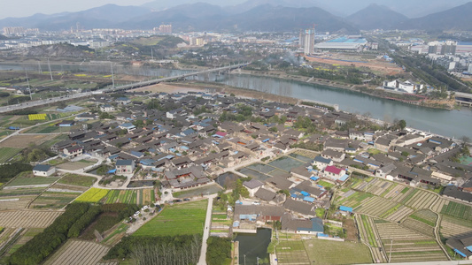 航拍明清古村落古建筑视频