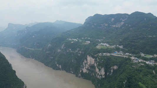 湖北长江三峡风光航拍视频