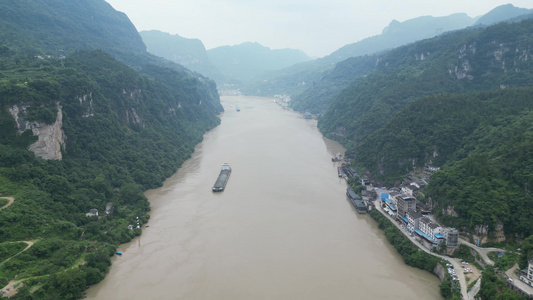 湖北长江三峡风光航拍视频