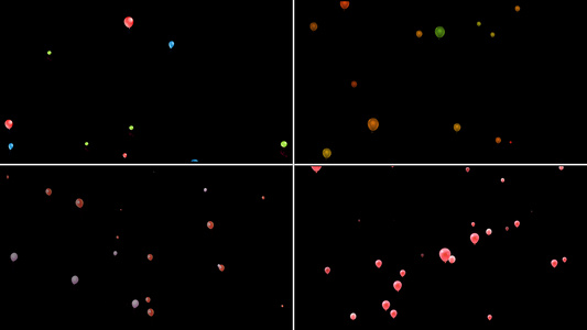 一组气球粒子漂浮动画4视频