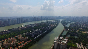 4K广州天河区城市航拍19秒视频