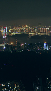 厦门CBD航拍夜景城市天际线视频