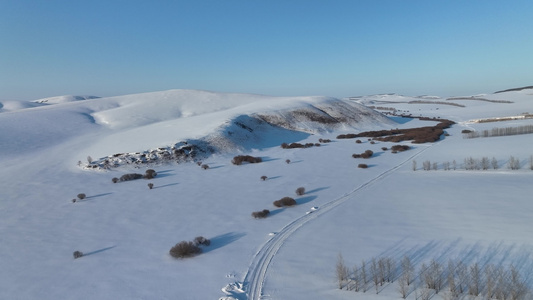内蒙古冬季雪原风景视频