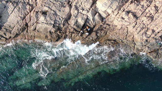 航拍大海沙滩岛屿礁石风光视频