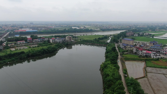 湖南湘潭湘乡市东山岛茅浒水乡4A景区航拍 视频