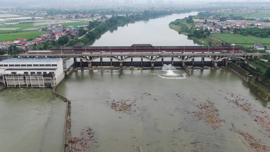 湖南湘潭湘乡市东山岛茅浒水乡4A景区航拍 视频